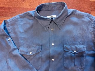 Camicia di lino uomo Ingram blu taglia XL