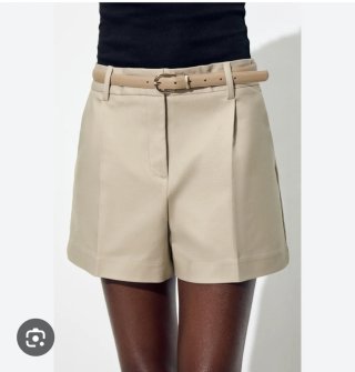 Bermuda Zara Pinzas con Cinturón Talla XL