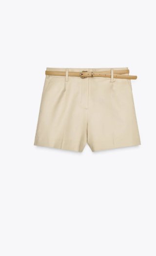 Bermuda Zara Pinzas con Cinturón Talla XL