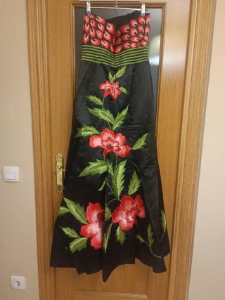 Vestido fiesta/ceremonia floral negro