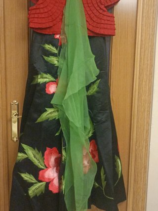 Vestido fiesta/ceremonia floral negro