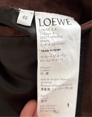 Chaqueta cazadora Biker Cuero Marrón Loewe