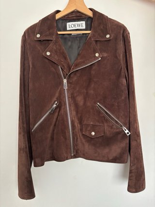 Chaqueta cazadora Biker Cuero Marrón Loewe