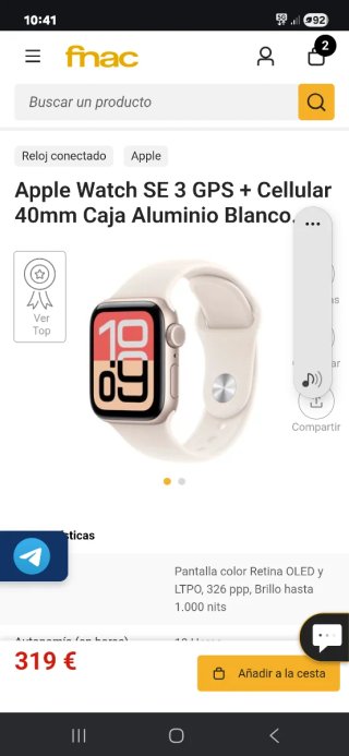Apple Watch SE 3 GPS + Cellular 40mm