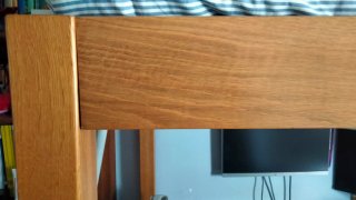 Cama alta de roble macizo