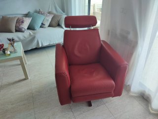 Sillón relax piel rojo como nuevo