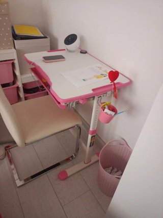 Scrivania per bambini rosa e bianco