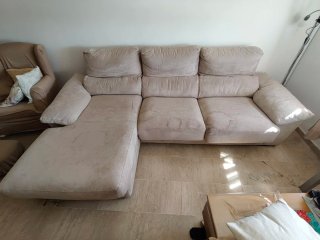 Divano chaise longue grigio