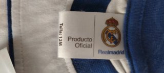 Camiseta Real Madrid Oficial Talla 12M