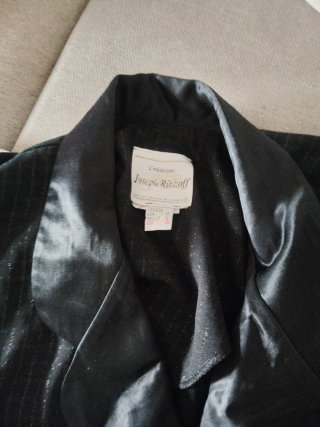 Vestido pantalón solapas raso negro