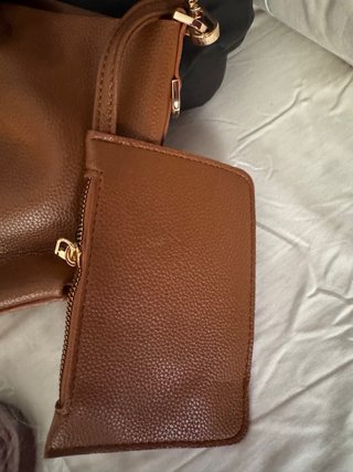 Bolso mano/bandolera con monedero marrón