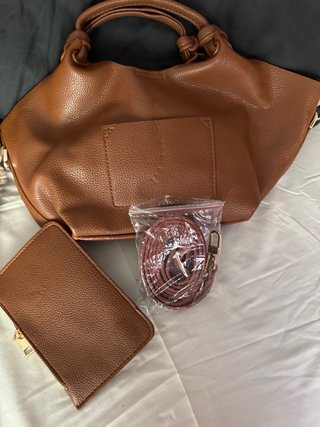 Bolso mano/bandolera con monedero marrón