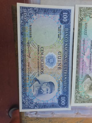 Biglietto da 100 e 50 Escudi della Guinea Portoghese Non circolante