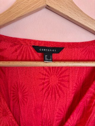 Conjunto Cortefiel Top y Pantalón Fucsia Talla S