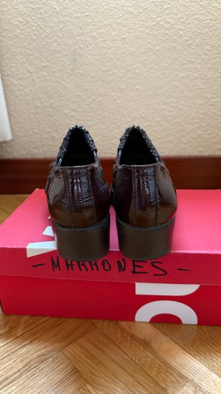 Mocasines Wonders mujer marrones plataforma