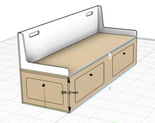 Módulo Sofá Cama Camper con Respaldo
