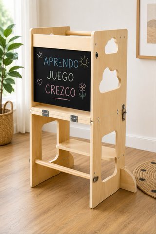 Torre Montessori 3 in 1: Lavagna e Tavolo