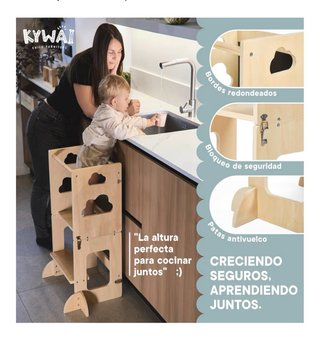 Torre Montessori 3 en 1 Pizarra y Mesa