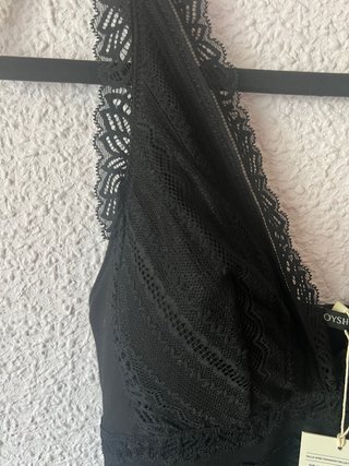 Camisón Oysho Negro Encaje Talla L.