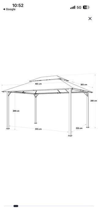Cenador/Carpa Naterial Agora Aluminio