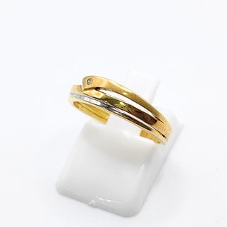 Anillo Oro Amarillo y Blanco, 18K, 2.51gr, T-12