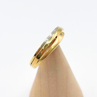 Anillo Oro Amarillo y Blanco, 18K, 2.51gr, T-12
