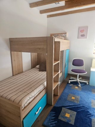 Cama nido juvenil con armario y cajones