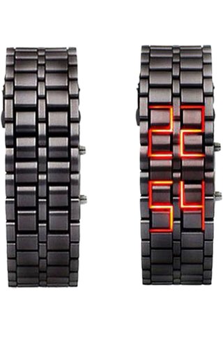 Reloj Pulsera LED Digital Negro/Rojo