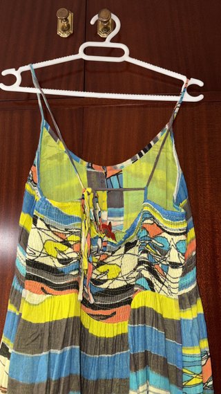 Vestido largo estampado multicolor