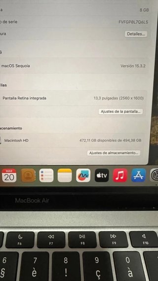 MacBook Air M1 2020 512GB Plata