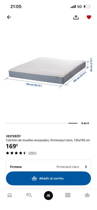 Colchón Ikea 135x190cm
