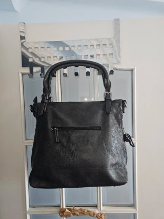Bolso Lois Jeans plateado y negro