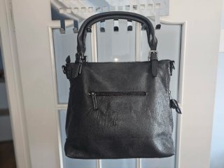 Bolso Lois Jeans plateado y negro