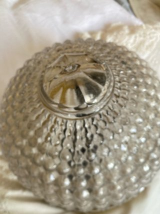 Plafón de techo antiguo cristal y metal dorado