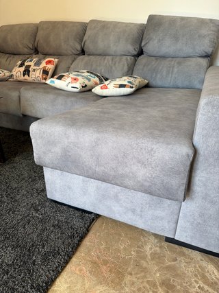 Divano chaise longue beige in tessuto 290cm