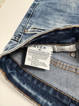 Jeans skinny azul desgastado rotos talla S