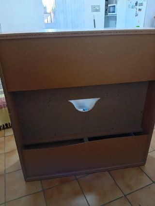 Mueble TV madera y cristal