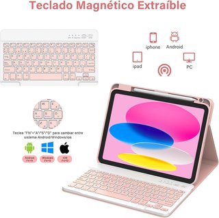 Teclado iPad 11 Gen A16 2025 / iPad 10 Rosa