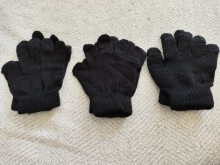 3 Paquetes Guantes Cortos Niños Negros