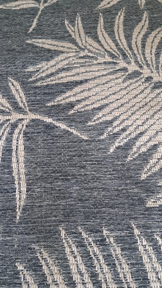 Alfombra Tropical Hojas Beige y Negro