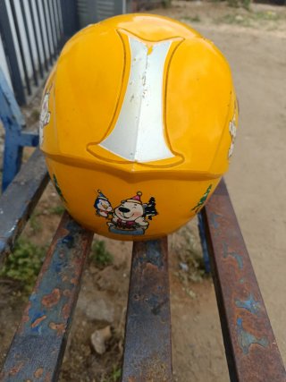 Casco Moto Infantil Amarillo Oso