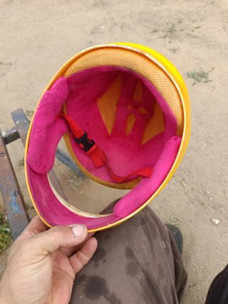 Casco Moto Infantil Amarillo Oso
