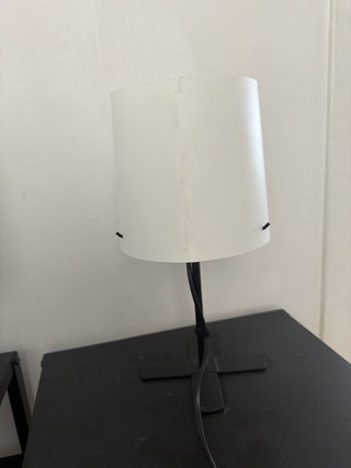 2 Lámparas de mesa IKEA BARLAST negra/blanca