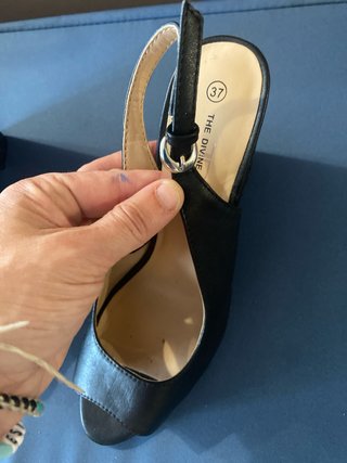Sandalia piel Negra Plataforma Talla 37