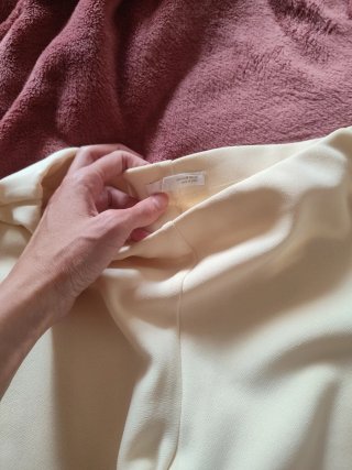 Pantalón campana beige/amarillo