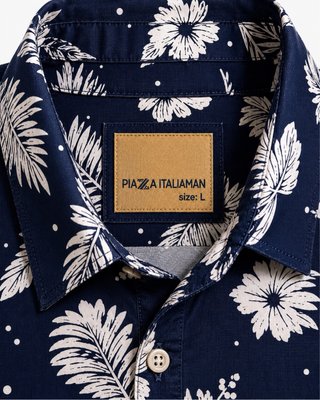 Camisa Hawaiana Azul Marino - Talla L