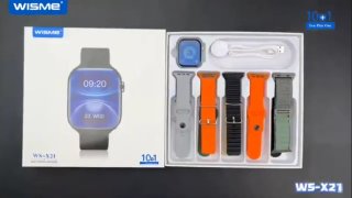 WISME WS-X21 smartwatch 45mm with 10straps, IP67