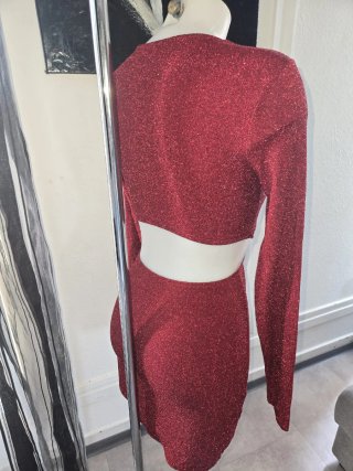 Vestido fiesta rojo brillante