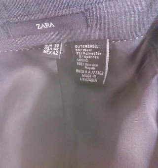 Traje Chaqueta Gris Zara Hombre