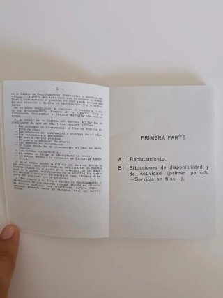 Cartilla Servicio Militar Español 1973